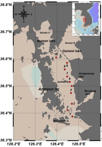 Fig. 1. Map showing the study area and sampling sites.