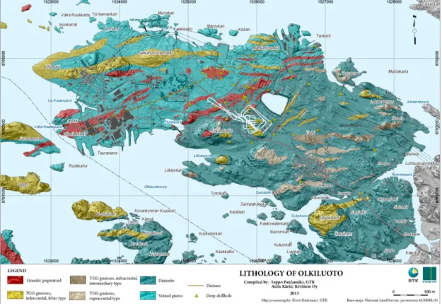 Fig. 7. Digitized tunnel mapping data from ONKALO (Courtesy of Posiva Oy).
