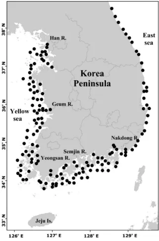Fig. 1. Map showing sampling locations.