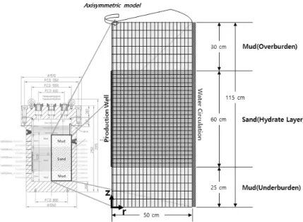 Fig. 3. Schematic diagram of numerical simulation model considering the GH experimental production system.