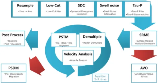 Fig. 2. Flow chart of amplitude preserved seismic data processing.