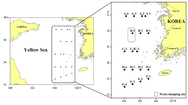 Fig. 1. Map showing the sampling sites in the eastern Yellow Sea.