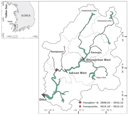 Fig. 1. Map showing the sampling site of the Yeongsan River.