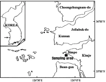 Fig. 1.  Location of the study area and sampling sites.