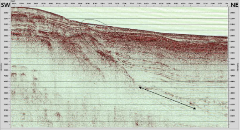 Fig. 7. A processed stack section after NMO correction.