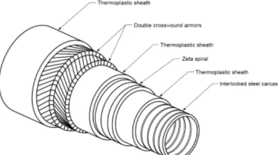 Fig. 2. Conventional structure of flexible hose (Bai and  Bai, 2014). 수 방법 등에서 계속 발전하고 있다