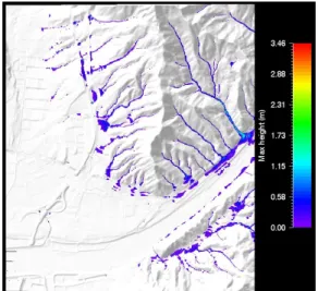 Figure 19. Max height of debris flow in  CHEONJEON