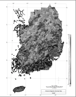 Fig. 1. Airborne Magnetic Anomaly Map of Korea.