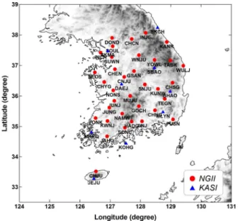 Figure  1.  Location  of  GNSS  permanent  stations