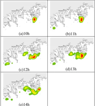 Figure  6.  Density  analysis  of  the  detected  Red  Tide  pixels(Aug.  12.  2013.)
