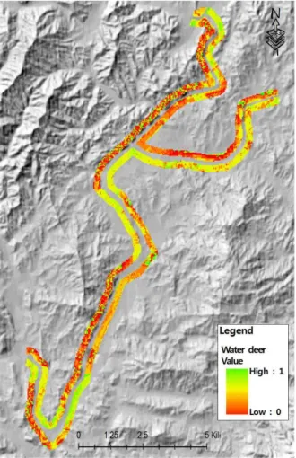 Figure  4.  Predicted  habitat  suitability 