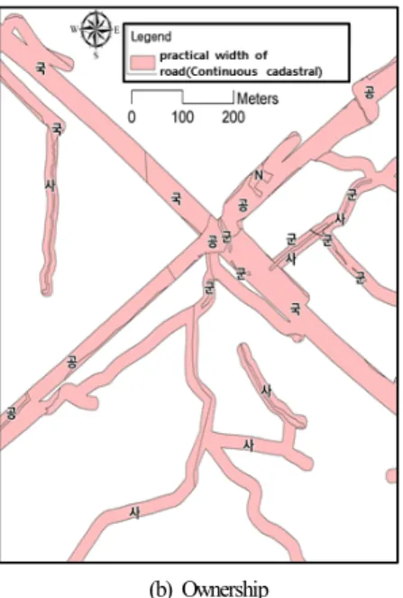 Figure 4. Continous cadastral map based on 10m-  roadside from practical width of road 