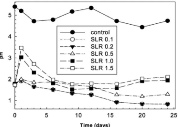 Fig. 9. Variations in bioleached concentrations of Fe(II) and Fe(III) for (a) control set and (b) microbial set (SLR 0.1)  during bioleaching experiments.