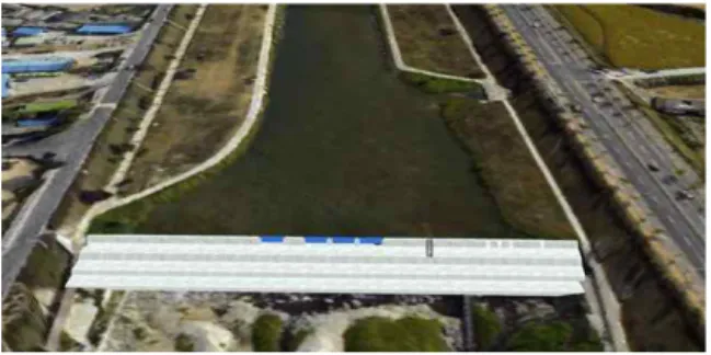Figure 19. Modeling  of  the  river  prior  to  restoration