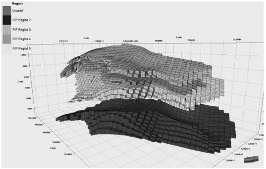 Fig. 1. Grid model of the depleted gas reservoir.
