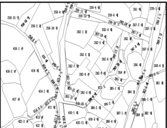 Figure  10.  Study  area 분석  하였다.  조사방법으로는  지적업무처리규정  제22 조  2항의  각  호의  사항별(경계  및  면적,  지적측량성과 의  결정방법,  측량연혁,  지적기준점  성과,  그밖에  필요 한  사항)로  조사항목을  설정하였다