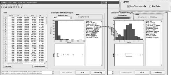 Fig. 2. Example of log transformation on selected log data.