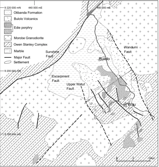 Fig. 4. Geologic map of Wau area.