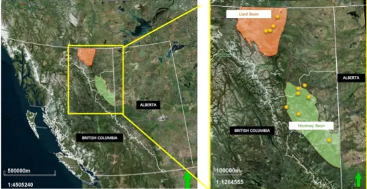 Fig. 1. Location map of the Western Canada shale play well.
