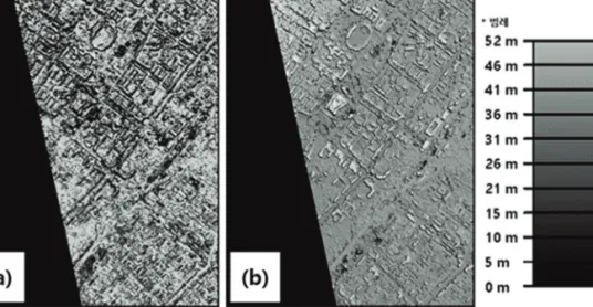 Fig. 5.  DSM of index number 39703032 (a) from stereo pair and (b) with post processing.
