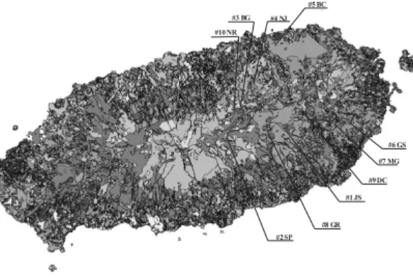 Fig. 1. Sampling locations of volcanic ash soils plotted on the soil series map of Jeju island.