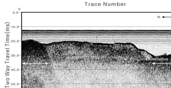 Fig. 7. SBP section of horizontal-line 9 in Area C.