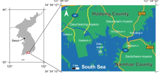 Fig. 1. Map showing the locality at which the second wing phalanx of cf. Boreopteridae (SNUVP 201901) was  discovered