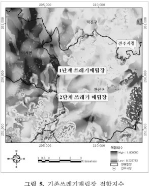 그림 6. 기존매립장의 결합적합지수