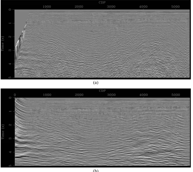 Fig. 13. Results of (a) final stack and (b) Stolt’s migration using Madagascar. 