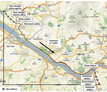 Figure 3.  Case study: metropolitan express bus (M7412)