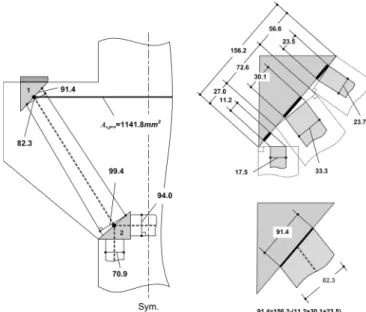 Fig. 11. Evaluation of Ultimate Strength of Corbel SA1 by Indeterminate Strut-Tie Model of Combined Mechanism