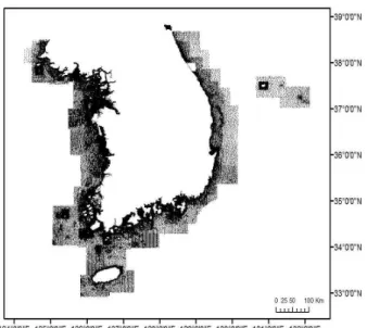 Fig. 1 Distribution map of merged water depth data extracted from the electronic navigational chart(level 4)
