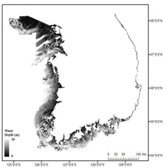 Fig. 7 Raster file of re-sampled sediment data in coastal water