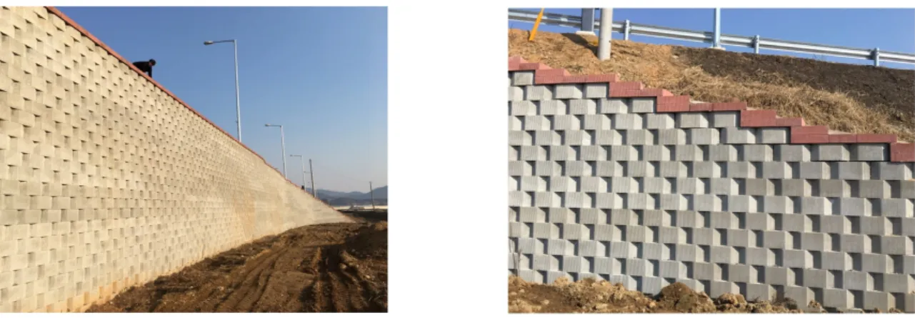 Fig. 15. Representative damage appearance of reinforced earth wall (“E”Wall)