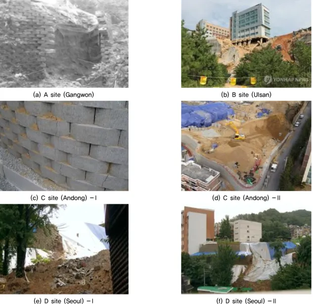 Fig. 3. Collapse case at curve section of Block type mechanically stabilized earth wall