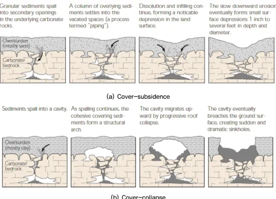 Fig. 1. Causes of natural occurrences of ground subsidence (Thiansky, 1999)