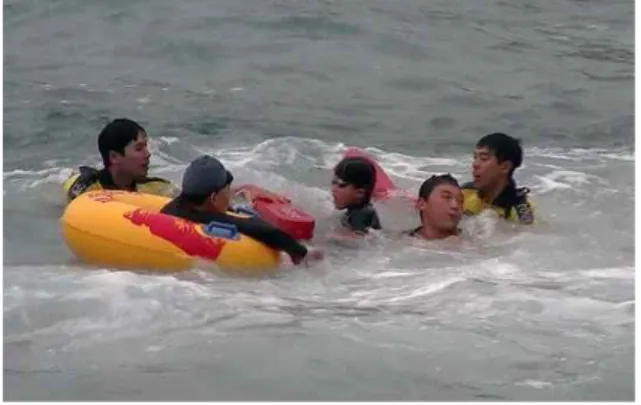 Table 1 A number of safety accident and rescuers due to the rip current (MOF, 2015)