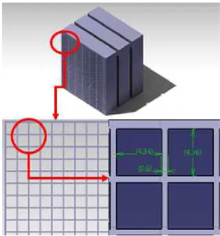 Fig. 7은 SCR 시스템에 대한 3차원 CAD모델로 입, 출구 배 기관을 제외한 SCR 반응기의 길이는 0.95m, 체적은 약 1.05m 3 인 모델로 반응기의 입, 출구 배기관은 유동 안정성을 충분히 확보하기 위하여 배기관의 직경(D)의 10배로 모델링 하였다