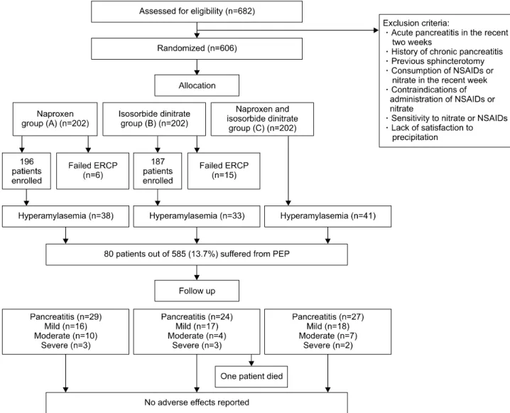 Fig. 1. Flowchart of patients registered in this study. PEP, post-ERCP pancreatitis.