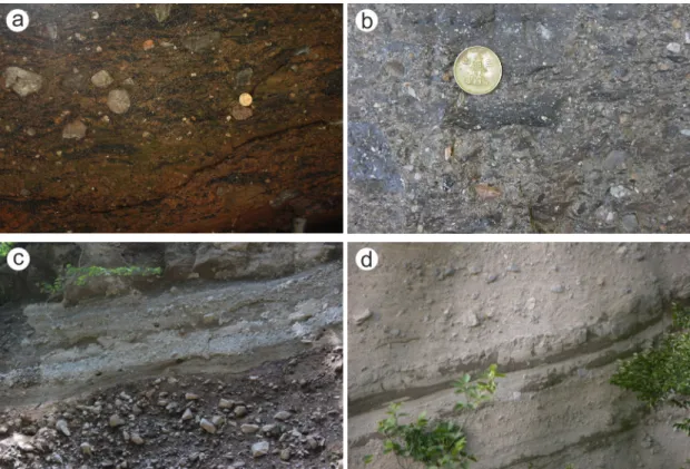 Fig. 5. Main lithological images of collapse-maker deposits involved the Nari caldera complex