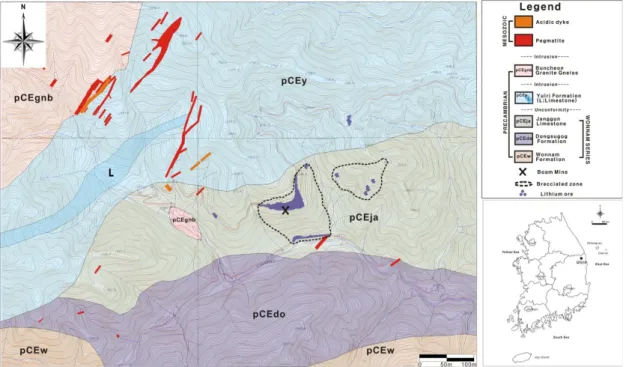 Fig. 1. Geology map of the study area.