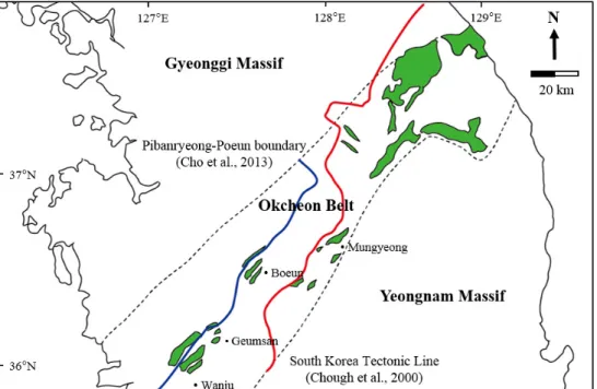 Fig. 3. The geographical distribution of the late Paleozoic strata compared with the previous tectonic boundary  models