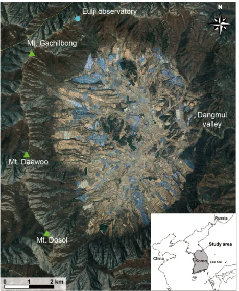 Fig. 1. Location map of the study area, Haean basin. 