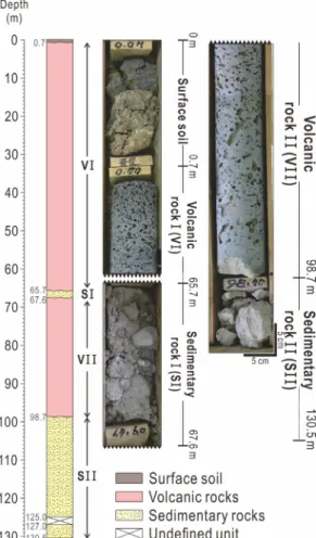 Fig. 2. Simplified lithostratigraphy of drilling core. 