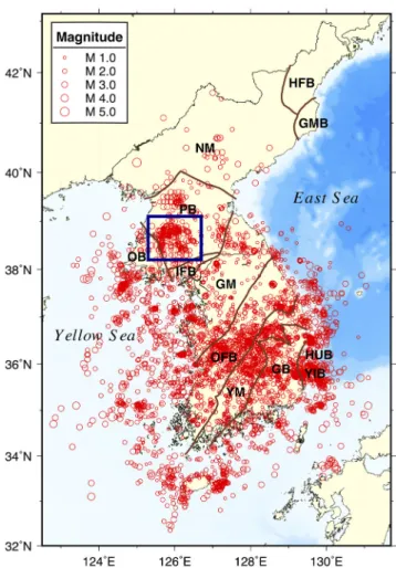 Fig. 1. Seismic activity in the Korean Peninsula since 1978 (Korea Meteorological Administration, 2019, database  last accessed in July 2019)