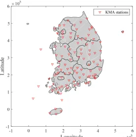 Fig. 4. Spatial distribution of the stations that used in estimate of 