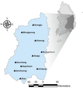 Fig. 1. Study area – Nakdong river basin in South Korea