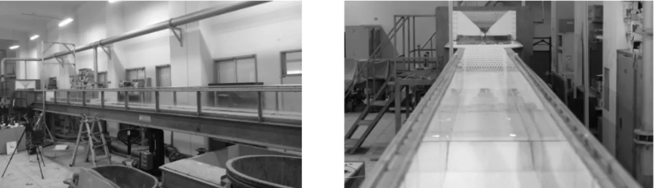 Fig. 3. Installation of weir model (case 1)Fig. 1. Illustration of submerged weir flow superposition assumption