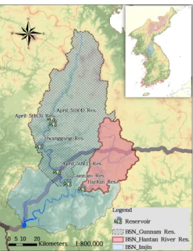 Fig. 1. Location of the Hantan River res. watershed