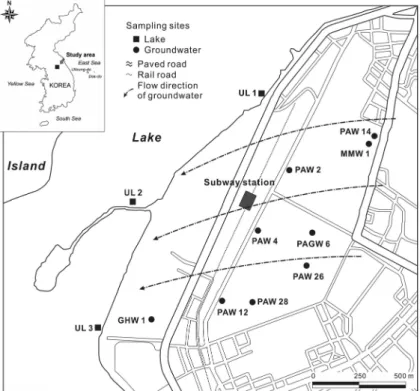 Fig. 1. Locations of study area and sampling sites.